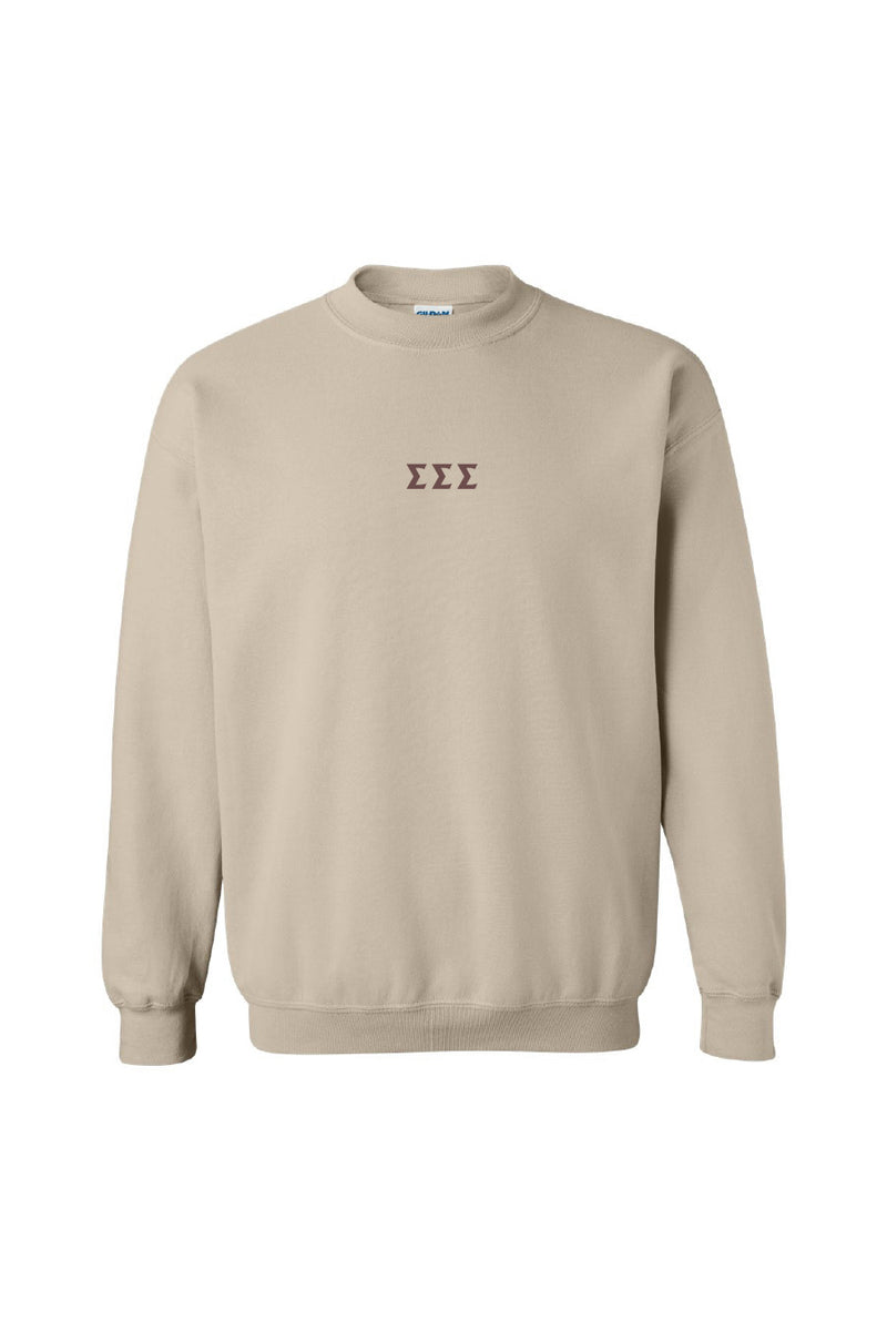 Etched in Sand Crew Sweatshirt – Purple & Pearls - Tri Sigma