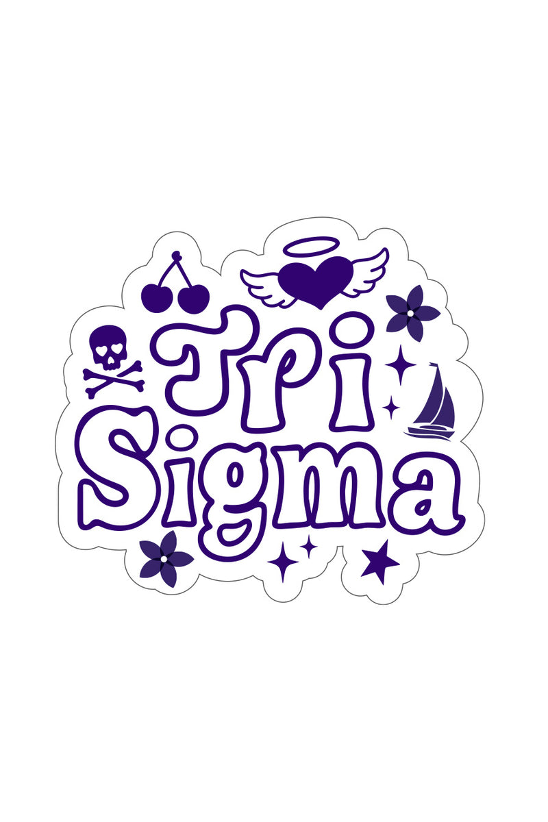 Graphics Sticker – Purple & Pearls - Tri Sigma