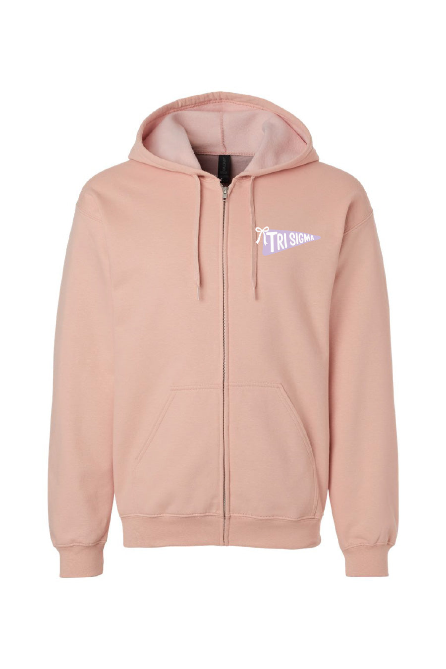 Pink Pennant Full Zip Hoodie