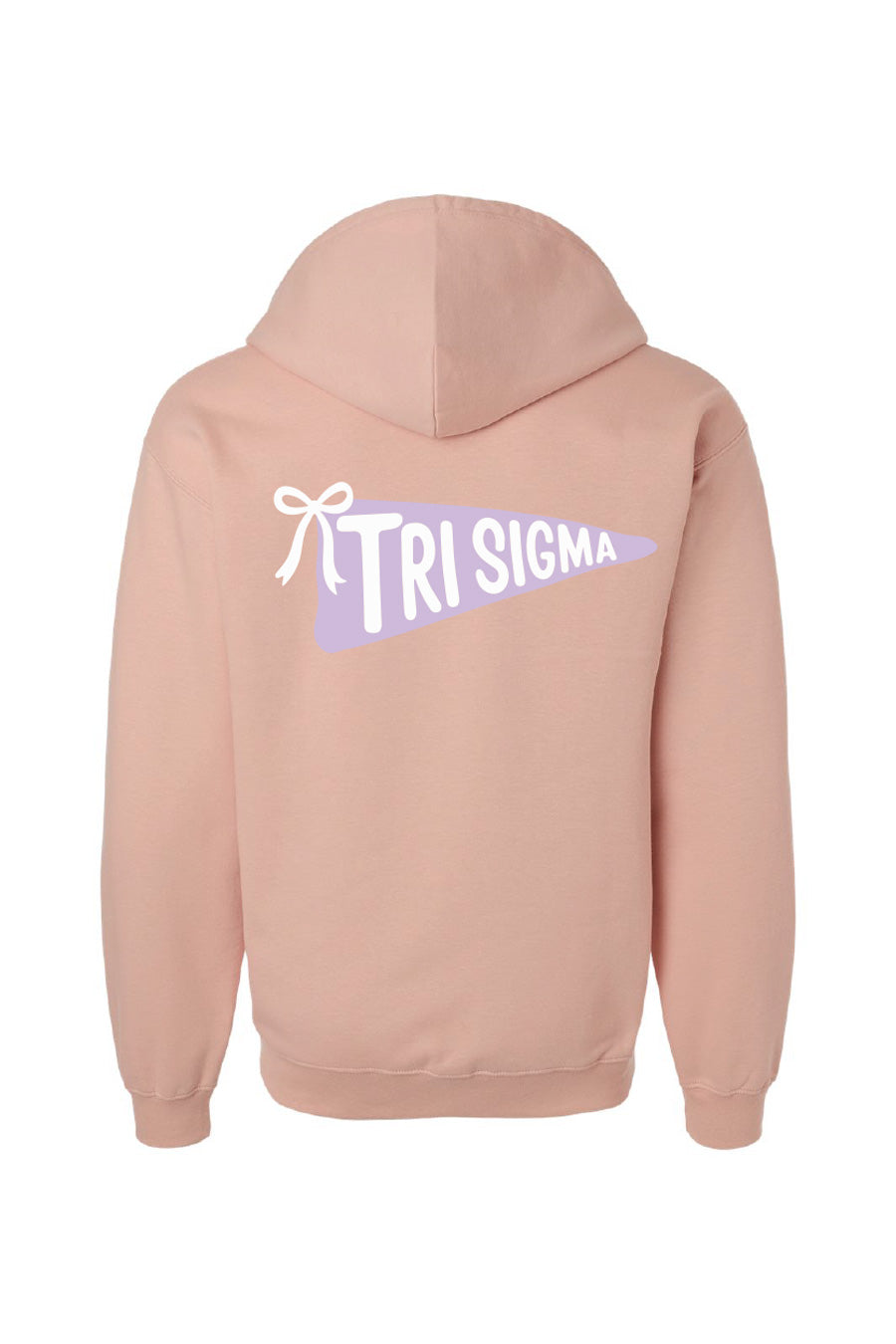 Pink Pennant Full Zip Hoodie
