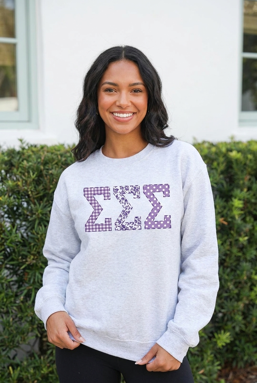 Polka Dot Patchwork Crewneck