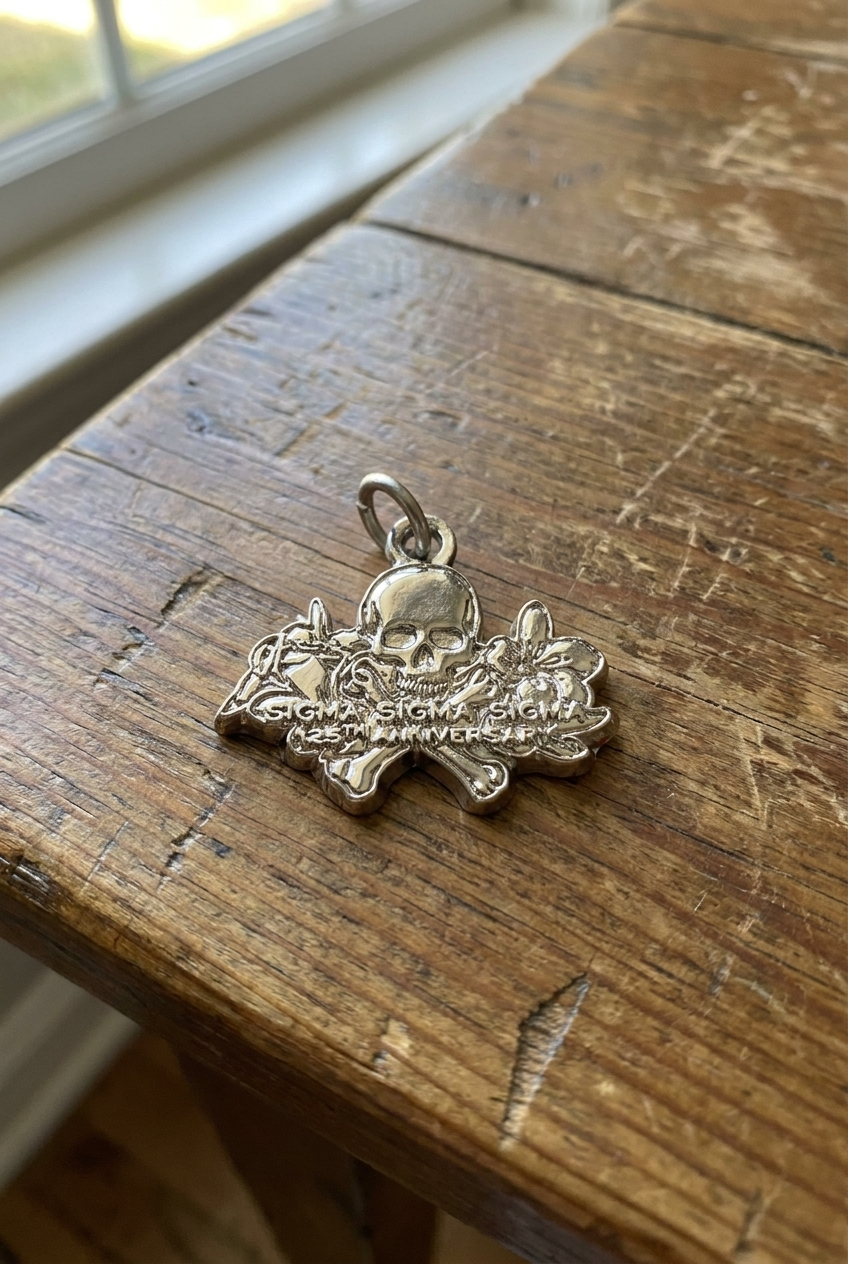Silver Skull Necklace Charm