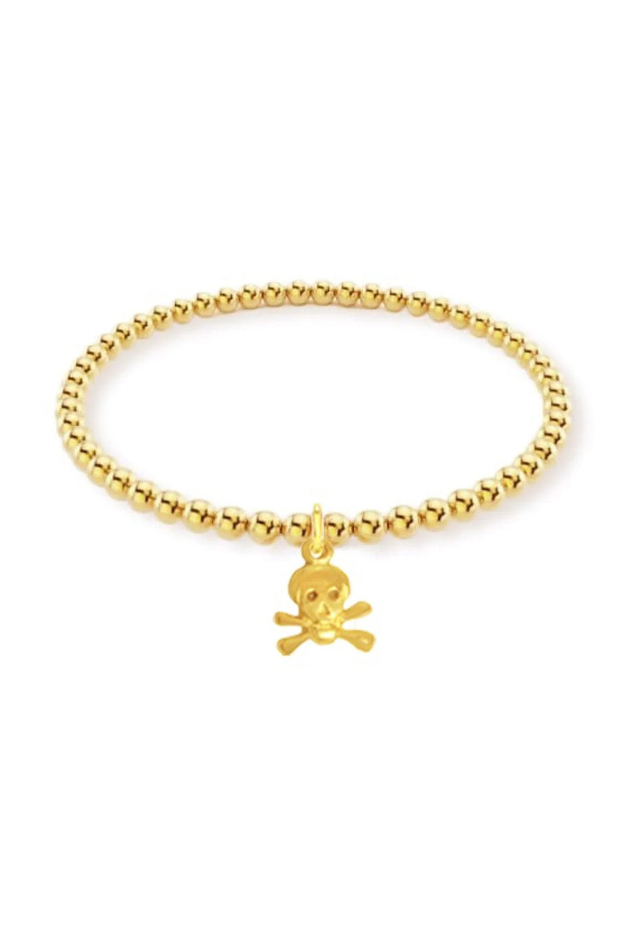 Sigma Sigma Sigma Gold Bead Bracelet w/ Skull & Crossbones