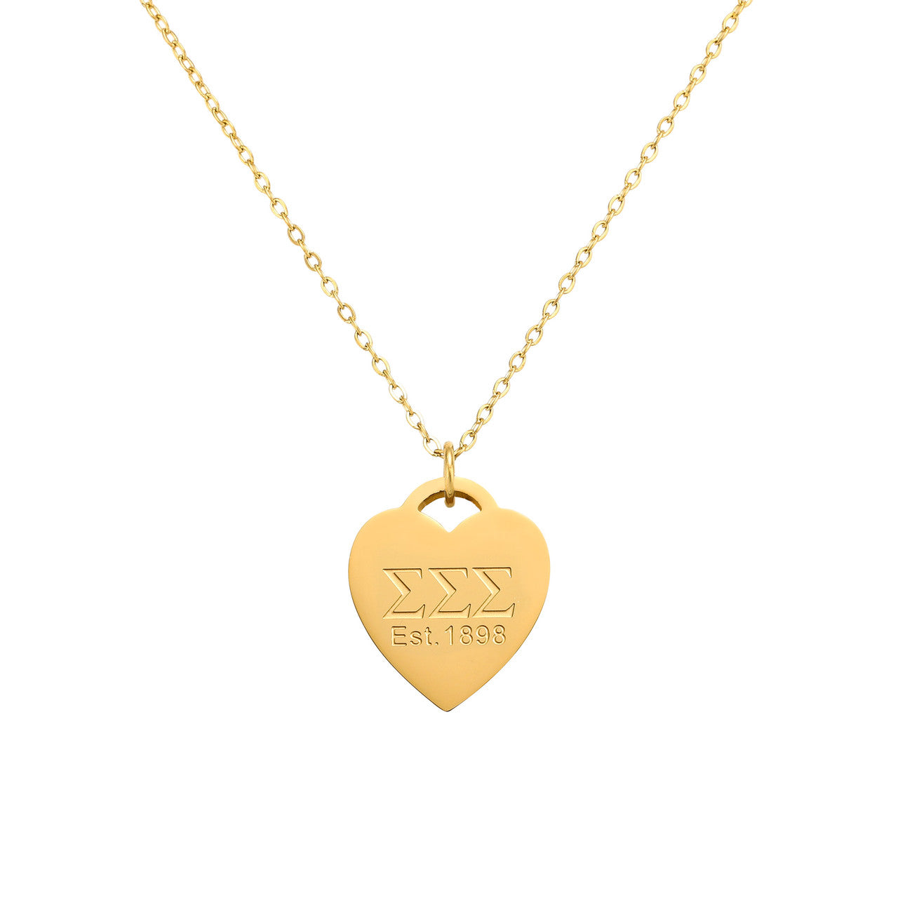 Sigma Sigma Sigma - Heart Tag Necklace