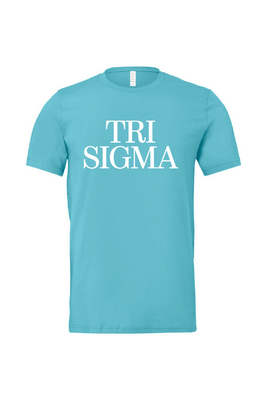 Bold Tri Sigma Tee- Turquoise