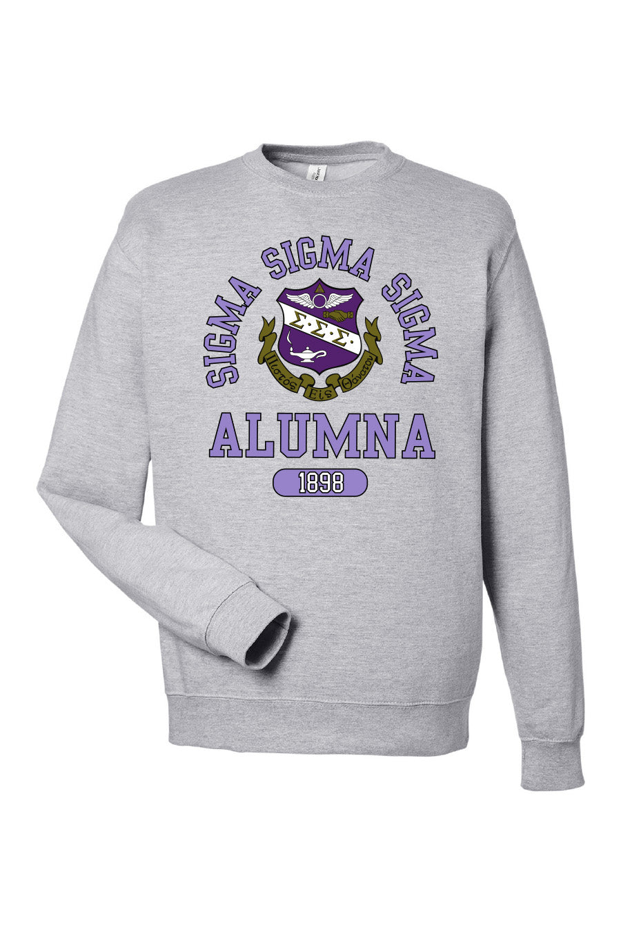 Coat of Arms Alumna Sweatshirt Purple Pearls Tri Sigma