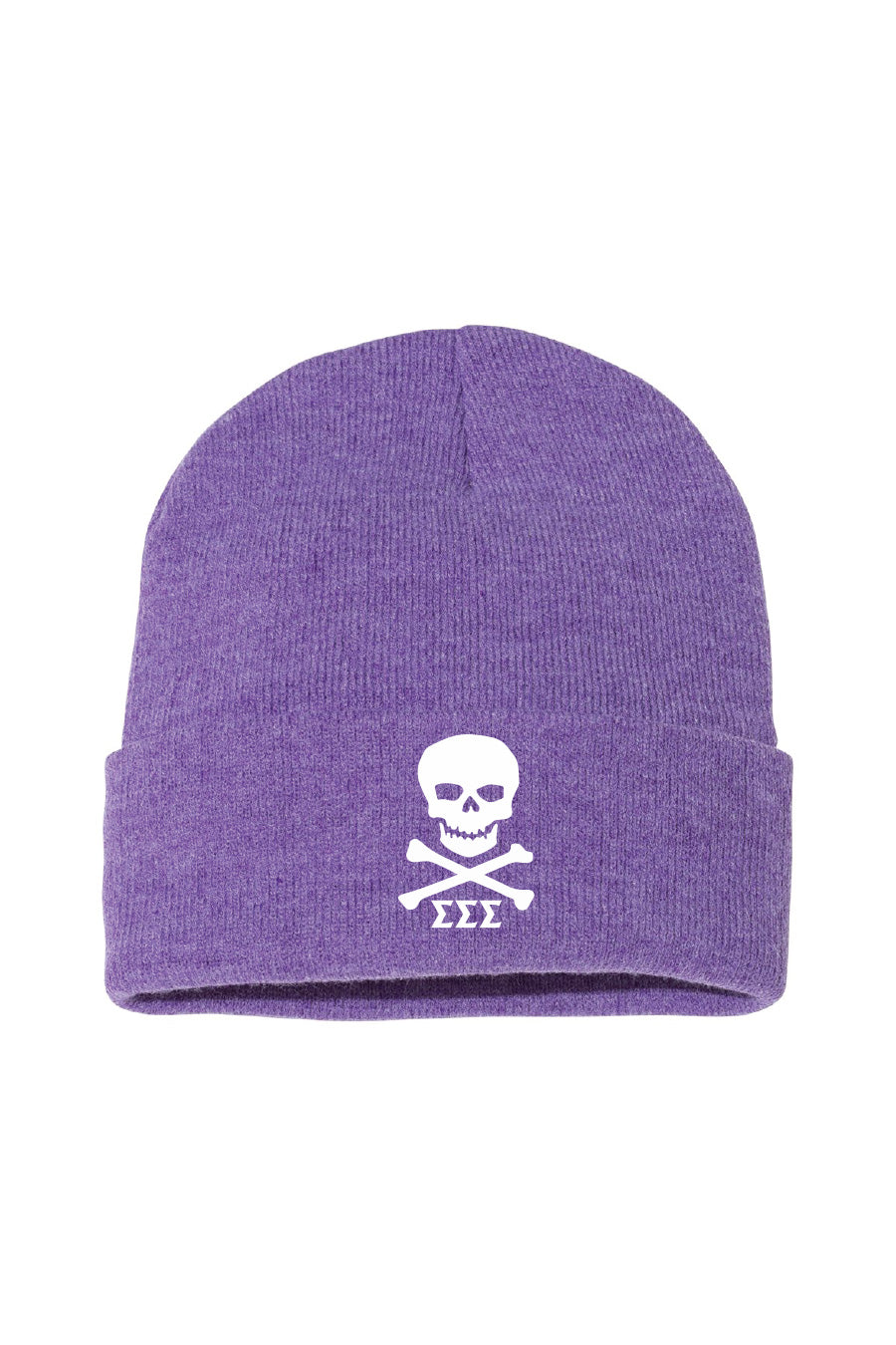 Skull Beanie – Purple Pearls Tri Sigma